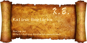 Kalina Boglárka névjegykártya